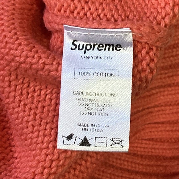 Supreme Men's Vibrant Orange Crewneck Sweater Sz Large - Picture 6 of 8